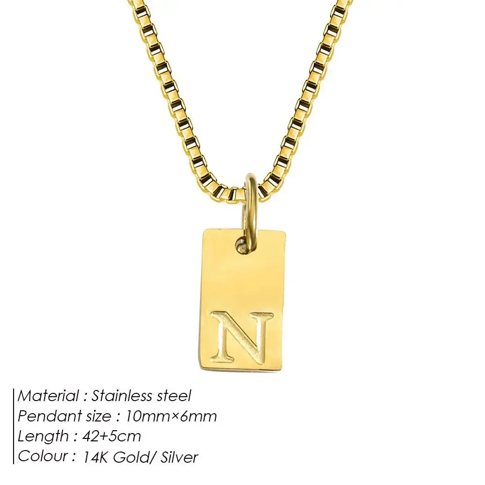 Initial Necklace Engraved A-Z