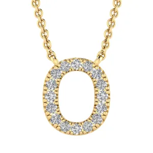 Initial 'O' Necklace with 0.09ct Diamonds in 9K Yellow Gold - PF-6277-Y