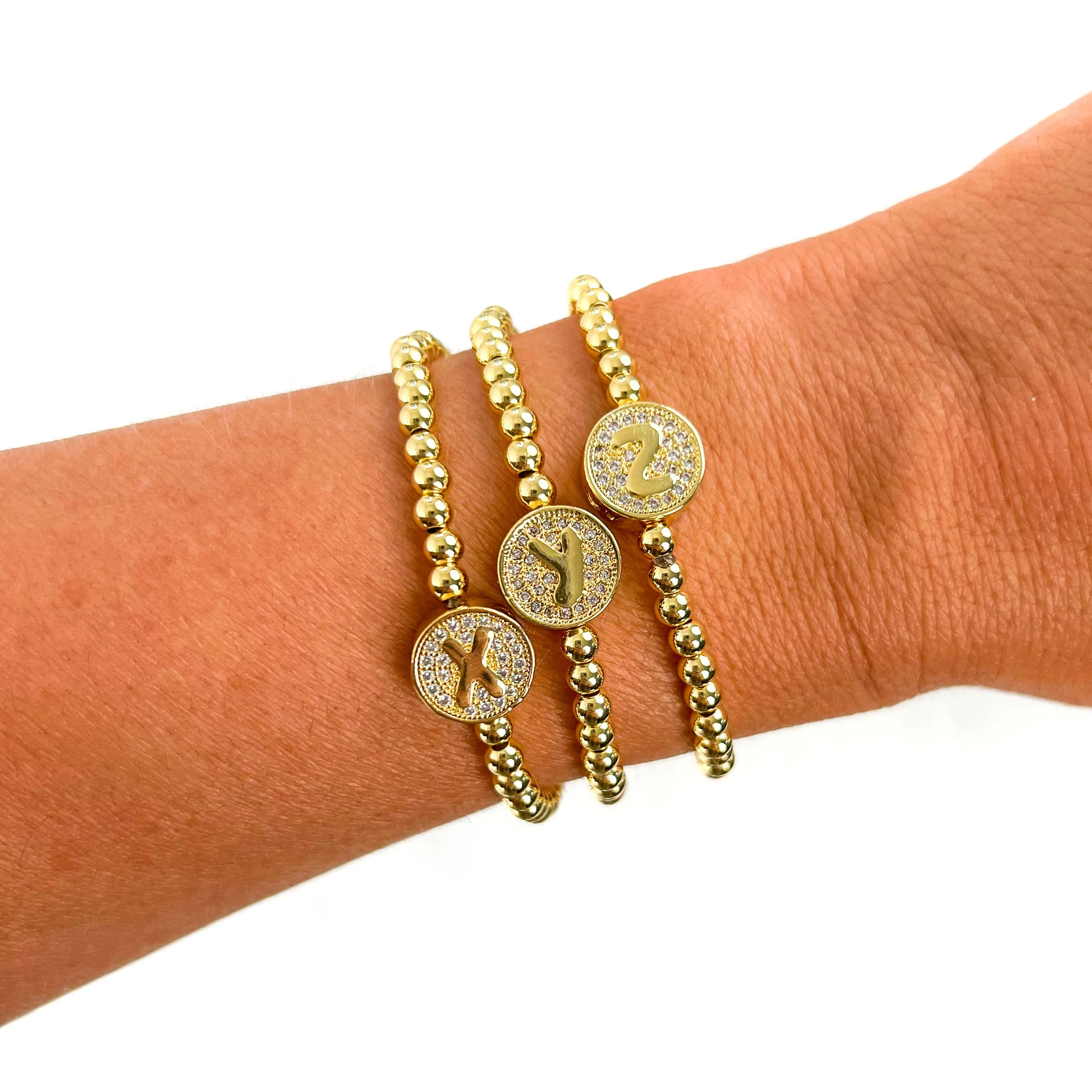 Initial Simulated Diamond Bracelet: D