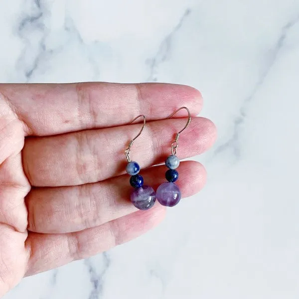 Intuition Booster - Chevron Amethyst Earrings