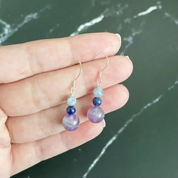Intuition Booster - Chevron Amethyst Earrings
