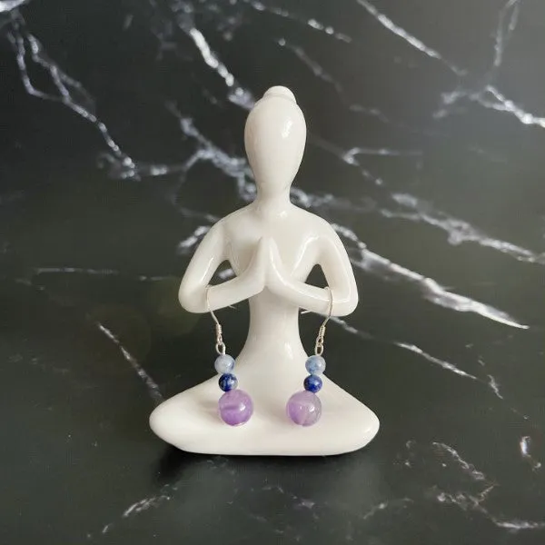 Intuition Booster - Chevron Amethyst Earrings