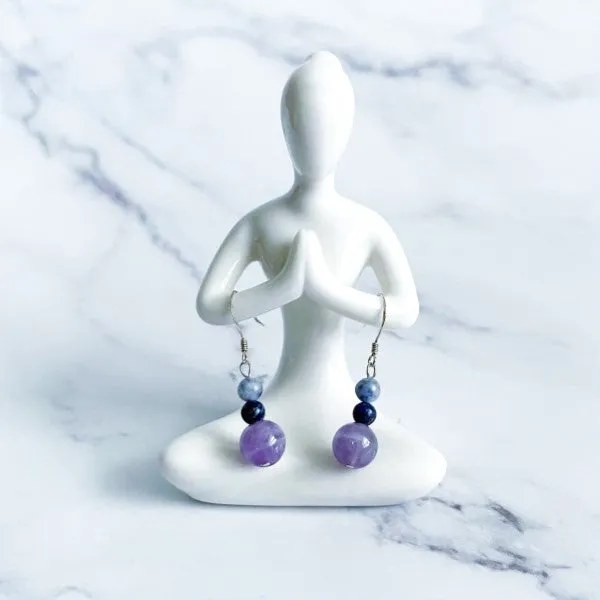 Intuition Booster - Chevron Amethyst Earrings