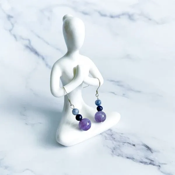 Intuition Booster - Chevron Amethyst Earrings
