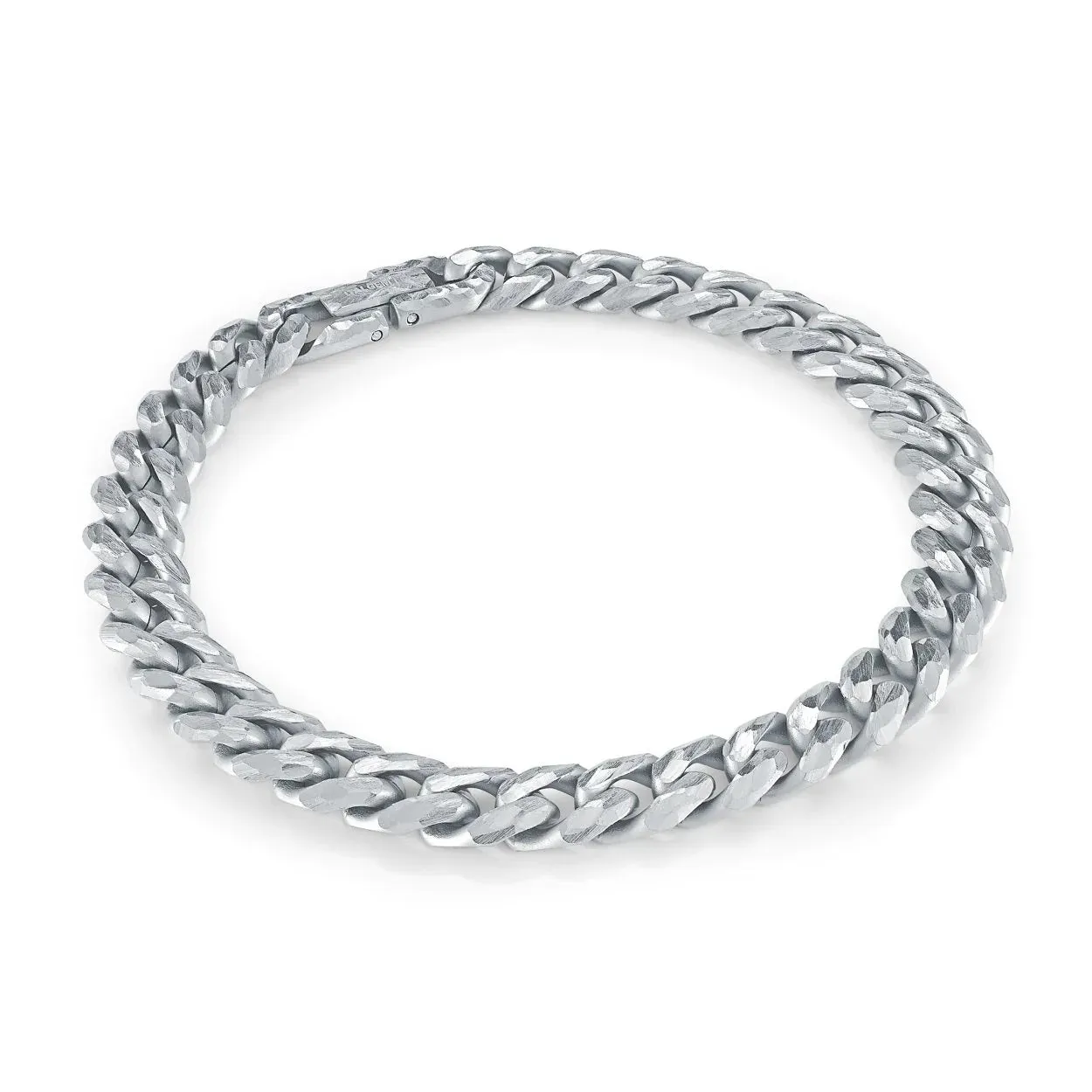 Italgem Stainless Steel (8mm) Diamond Cut Curb Bracelet