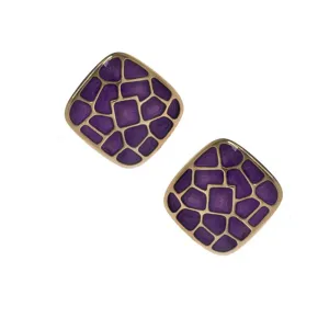 Italian Riviera Amethyst Square Button Earrings