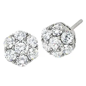 Jabel Diamond Cluster Earrings 1.50CTW