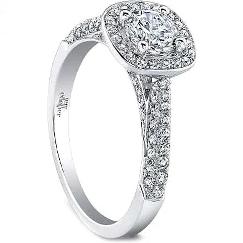 Jeff Cooper 'Talitha' Micropave Halo Diamond Engagement Ring