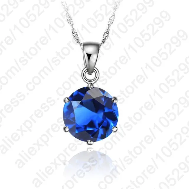 JEXXI Classic 6 Claw Cubic Zircon Pendant 925 Sterling Silver Necklace for Women Engagement & Wedding Jewelry