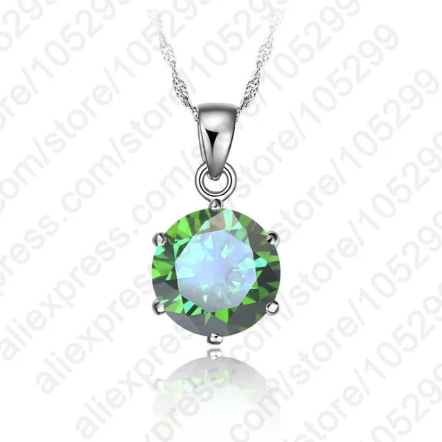 JEXXI Classic 6 Claw Cubic Zircon Pendant 925 Sterling Silver Necklace for Women Engagement & Wedding Jewelry
