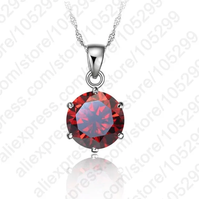 JEXXI Classic 6 Claw Cubic Zircon Pendant 925 Sterling Silver Necklace for Women Engagement & Wedding Jewelry