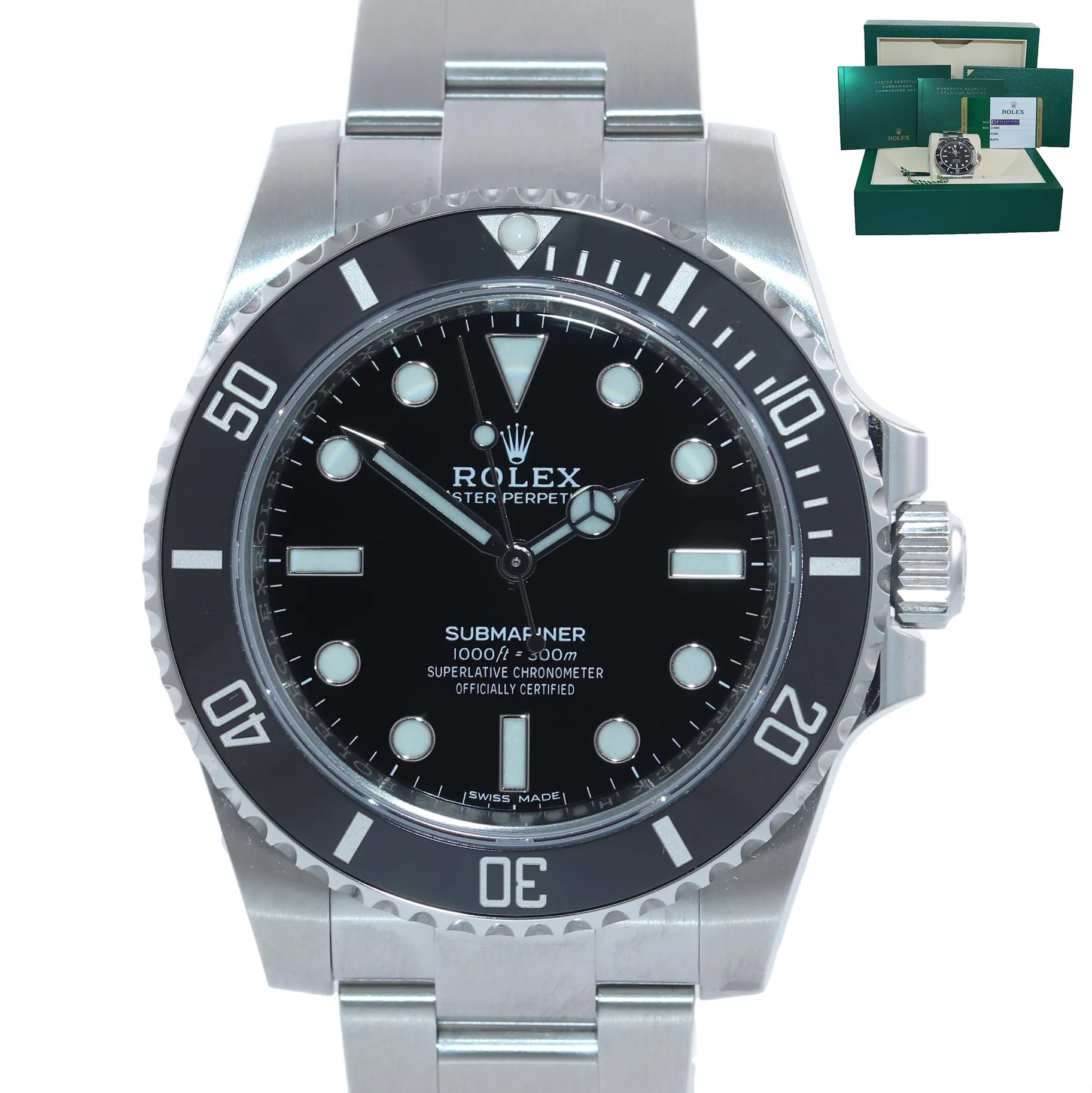 JULY NEW 2020 PAPERS Rolex Submariner No-Date 114060 Steel Black Ceramic Watch