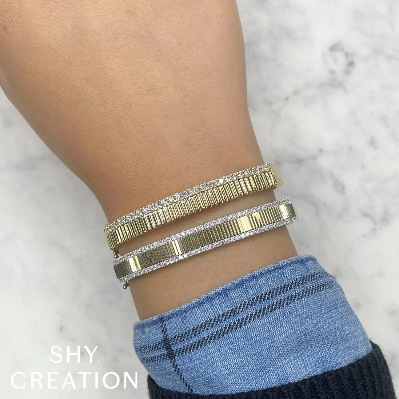 Kate 14K Yellow & White Gold 1.06 ct Diamond Bangle Bracelet