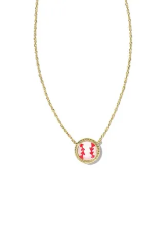 Kendra Scott Baseball Short Pendant Necklace in Gold | N00558GLD-IVORYMOP