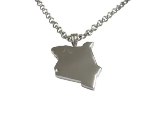 Kenya Map Shape Pendant Necklace