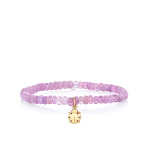 Kids Collection Gold & Ruby Ladybug on Light Pink Sapphire