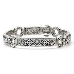 Konstantino Men's Large Sterling Silver Etched Bracelet, 9 Inches Length