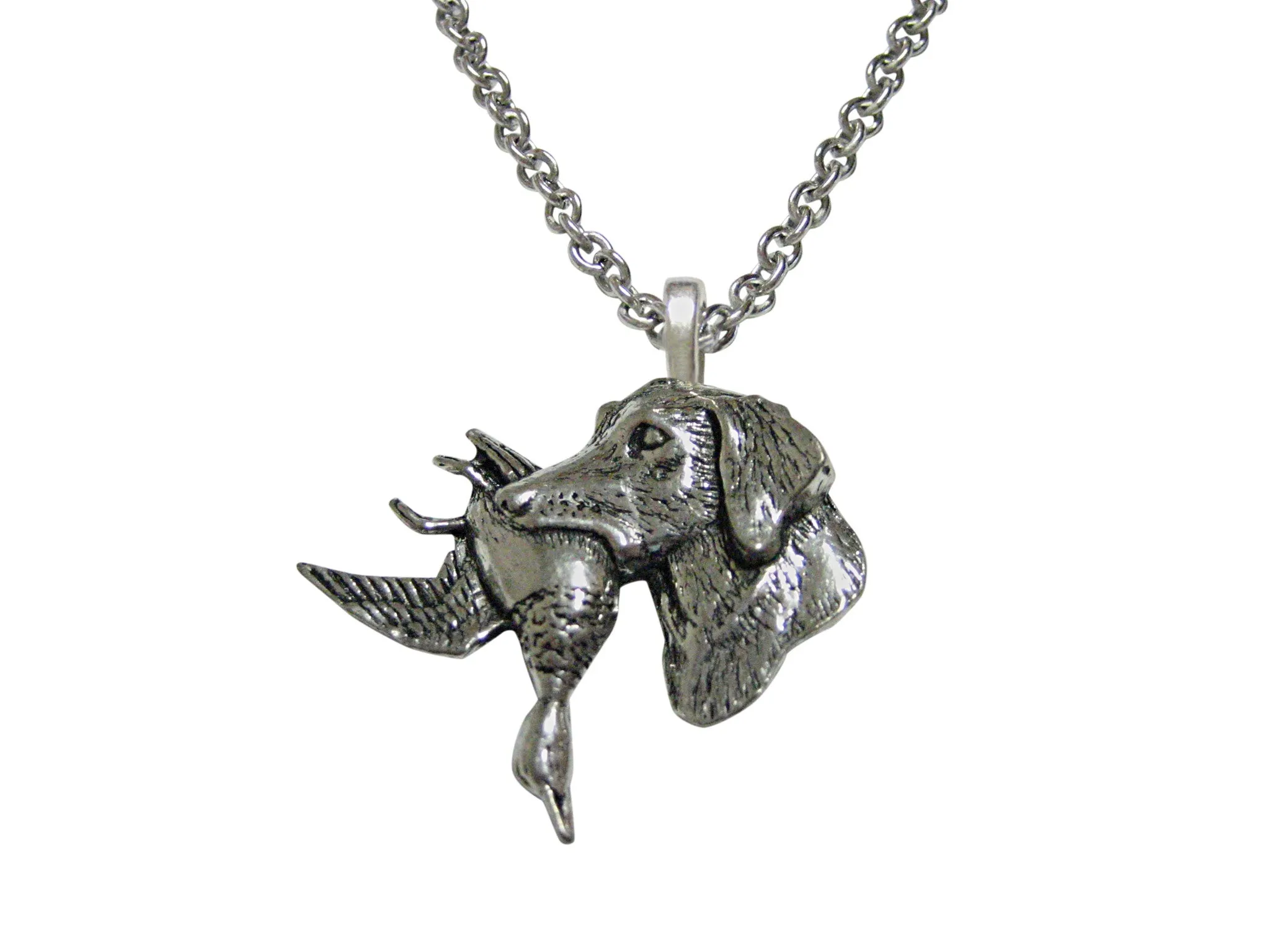 Labrador Dog with Duck Pendant Necklace