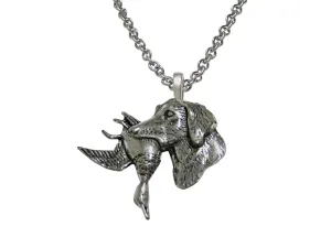 Labrador Dog with Duck Pendant Necklace