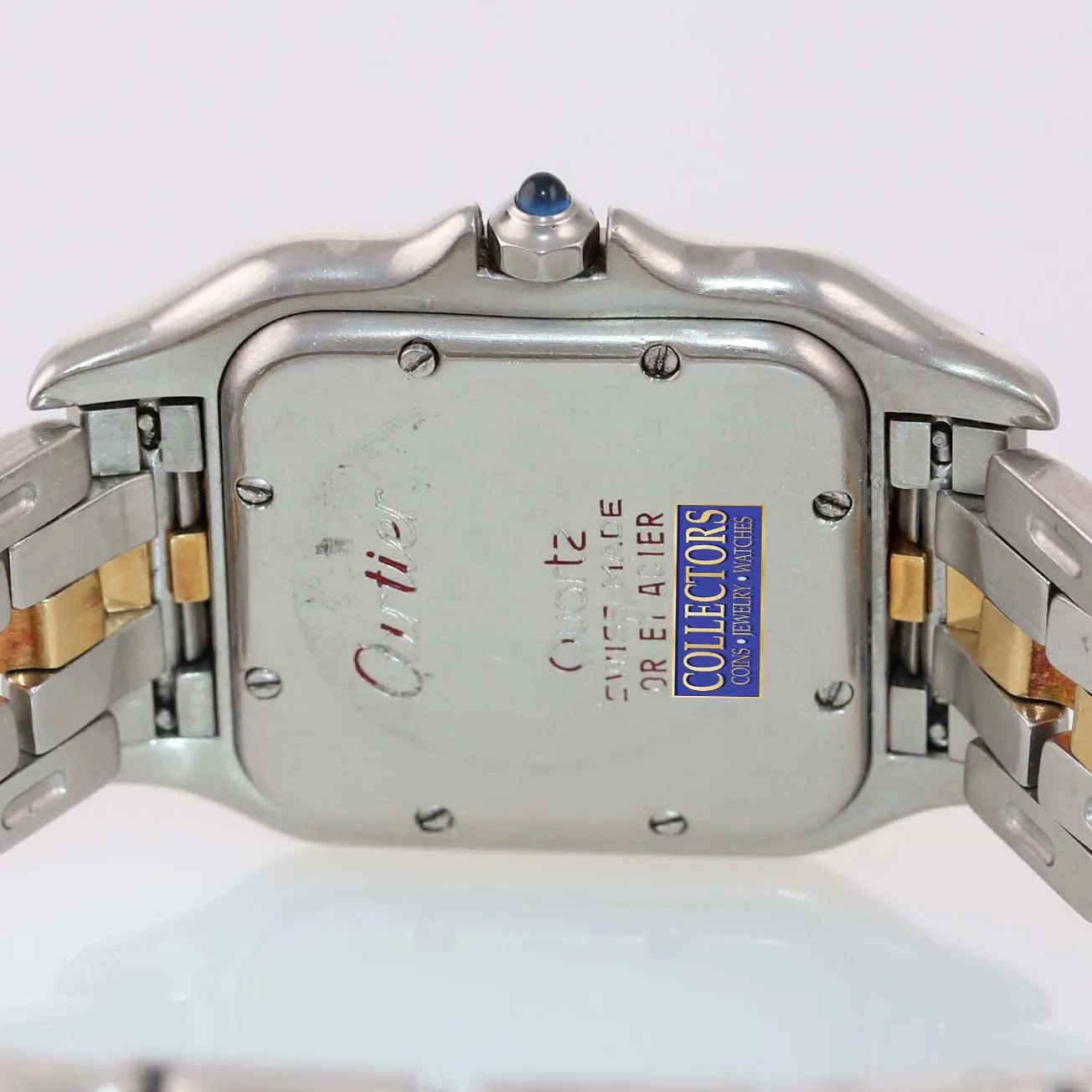 Ladies Cartier Panthere 18k Gold Steel One Row Two Tone 27mm Quartz Date Watch