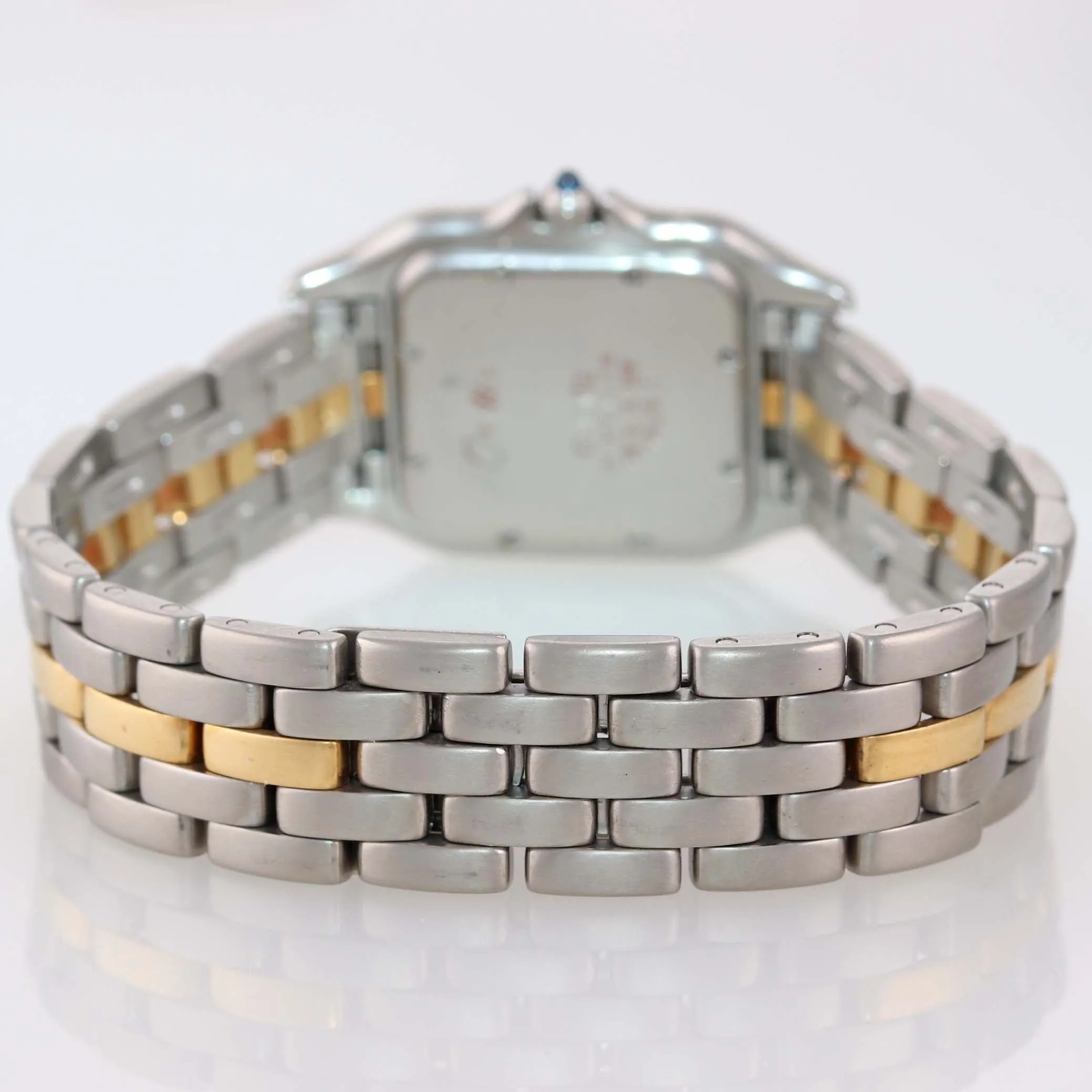 Ladies Cartier Panthere 18k Gold Steel One Row Two Tone 27mm Quartz Date Watch