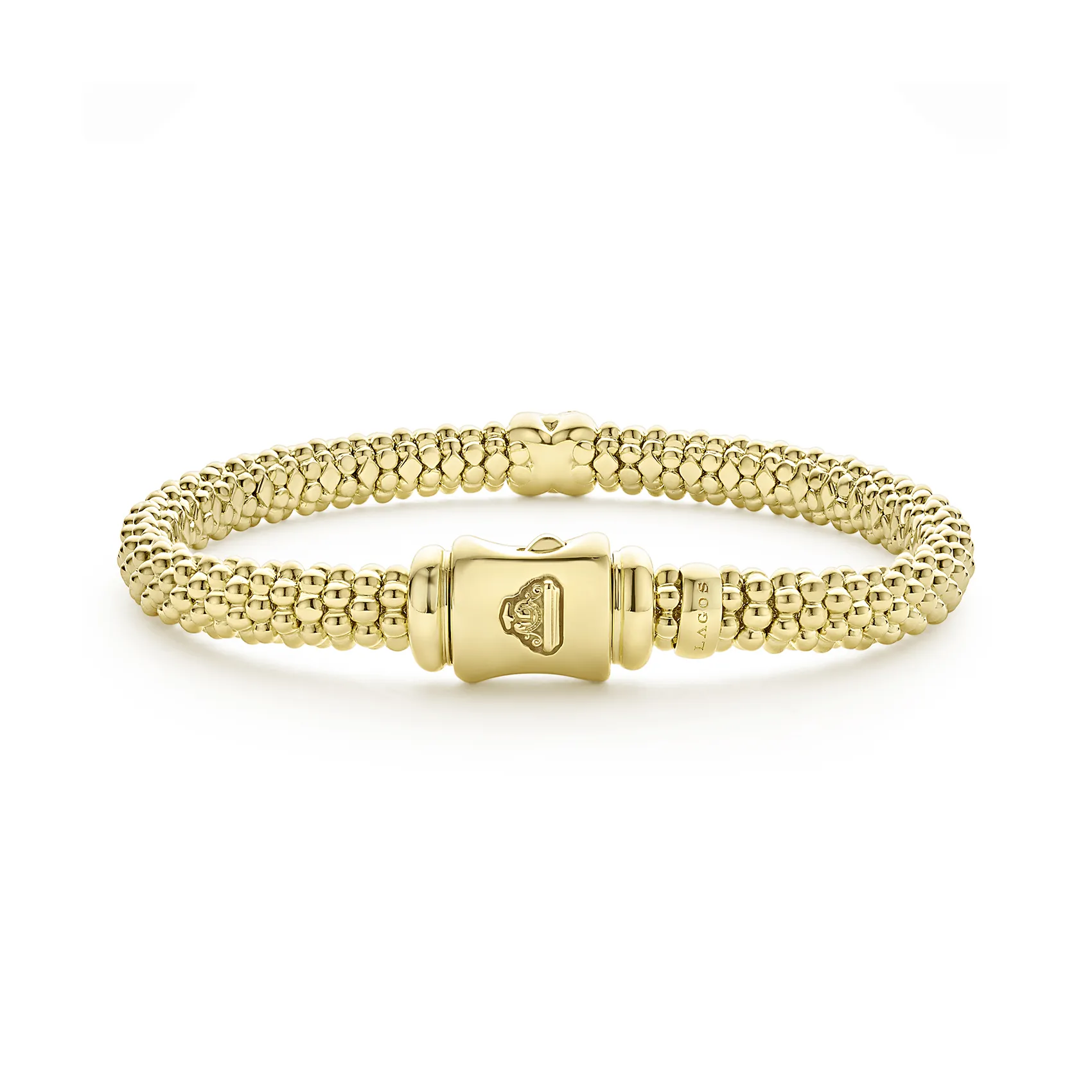LAGOS Embrace 18K Gold X Diamond Caviar Bracelet, 6mm
