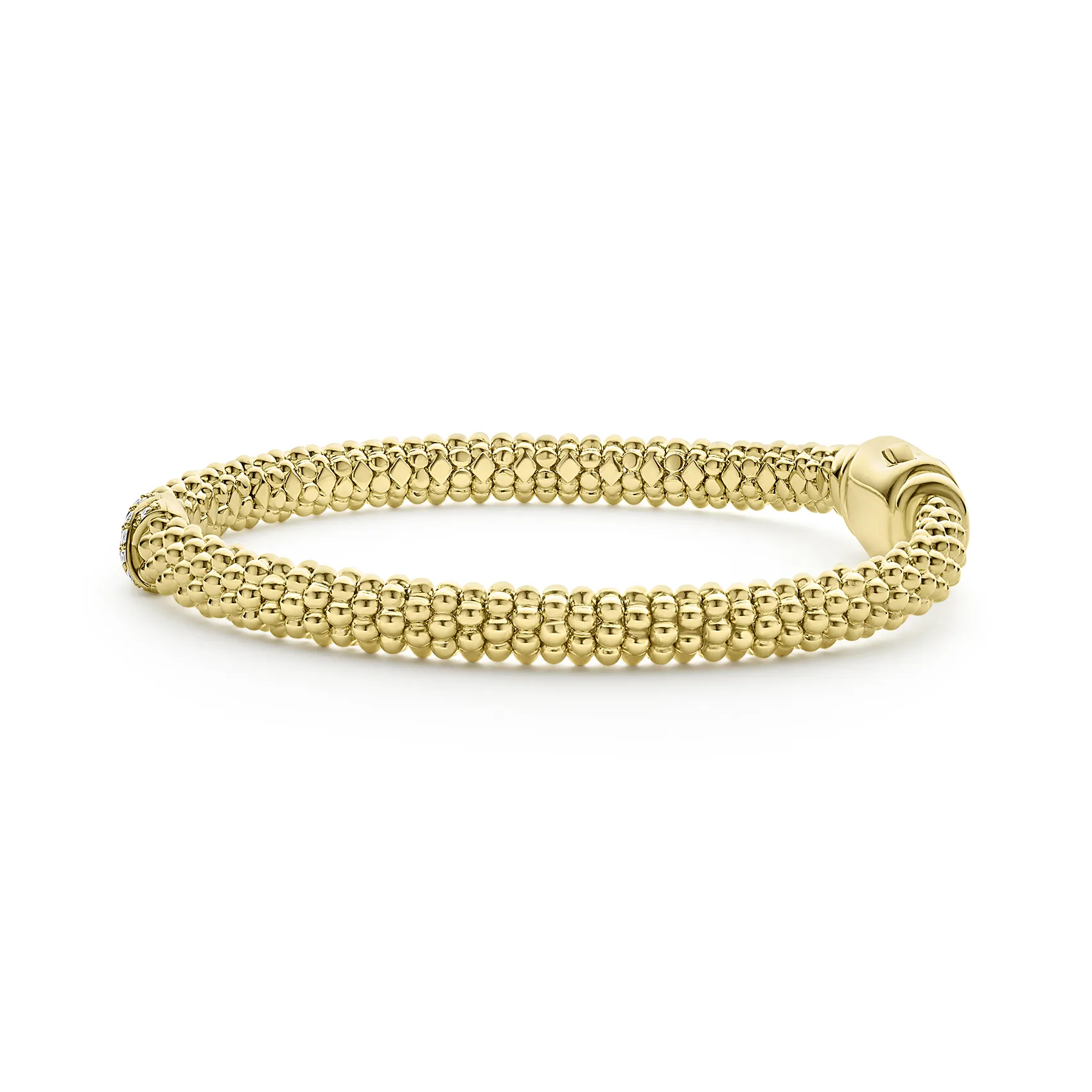 LAGOS Embrace 18K Gold X Diamond Caviar Bracelet, 6mm
