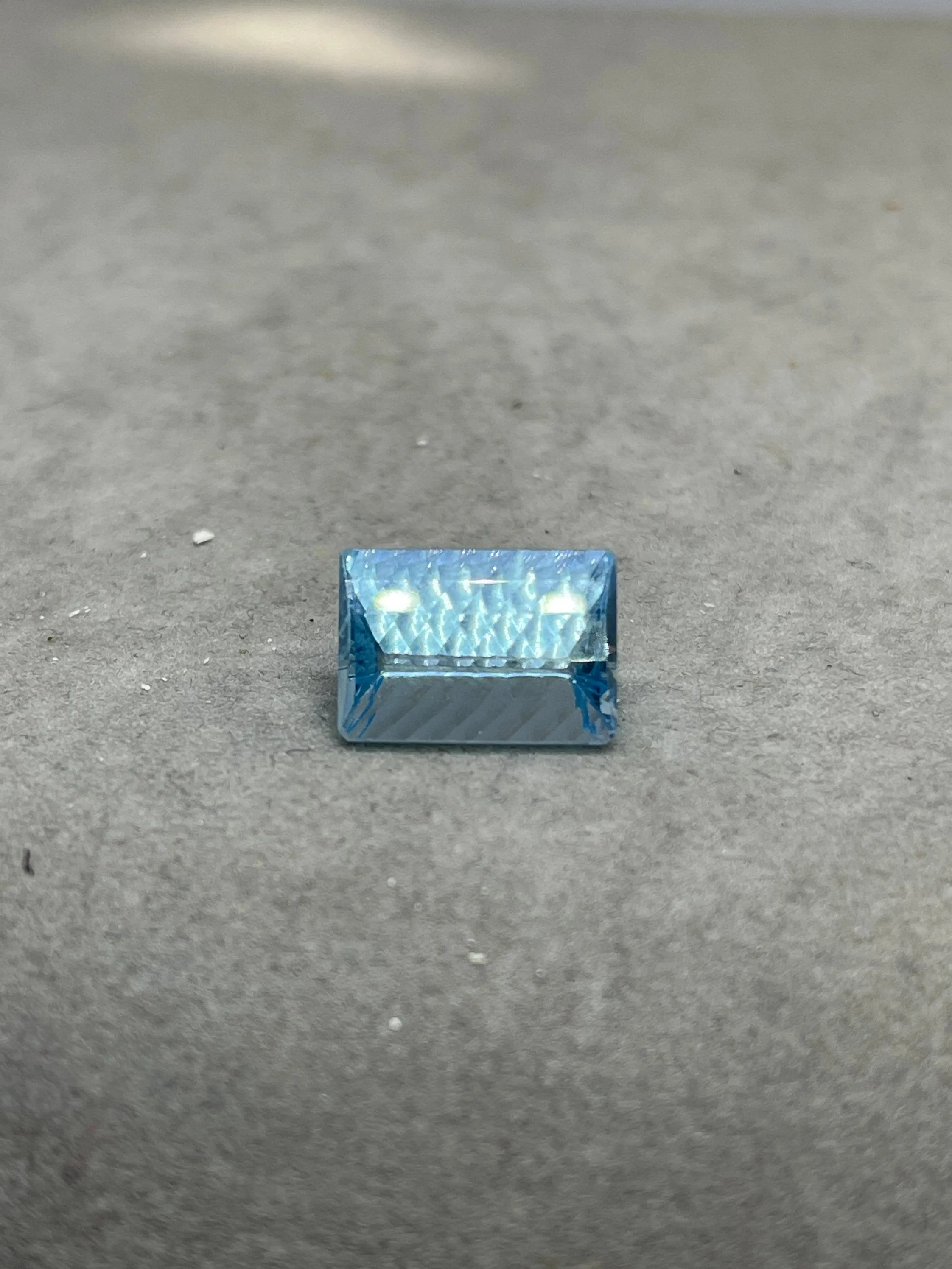 Laser Millennium Concave Cut Swiss Blue Topaz 14x10x7 Emerald Cut Loose Gemstone