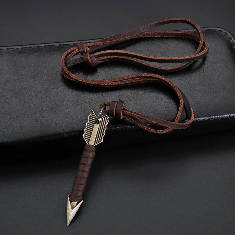 Leather Arrow Pendant