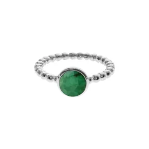 Lola ball shank round emerald quartz ring