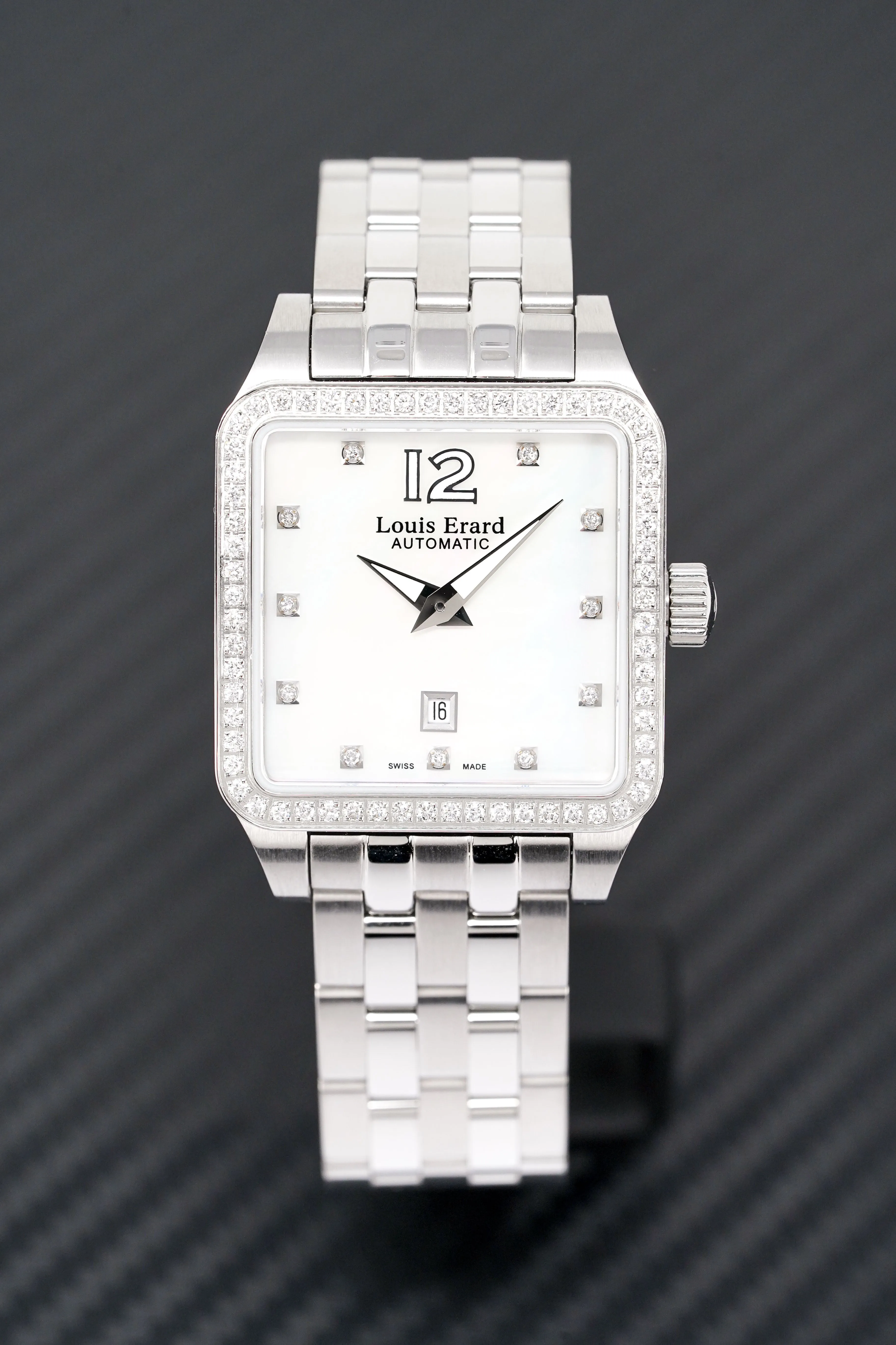 Louis Erard Watch Ladies Emotion Square Mother of Pearl Diamond 20700SE14.BMA18