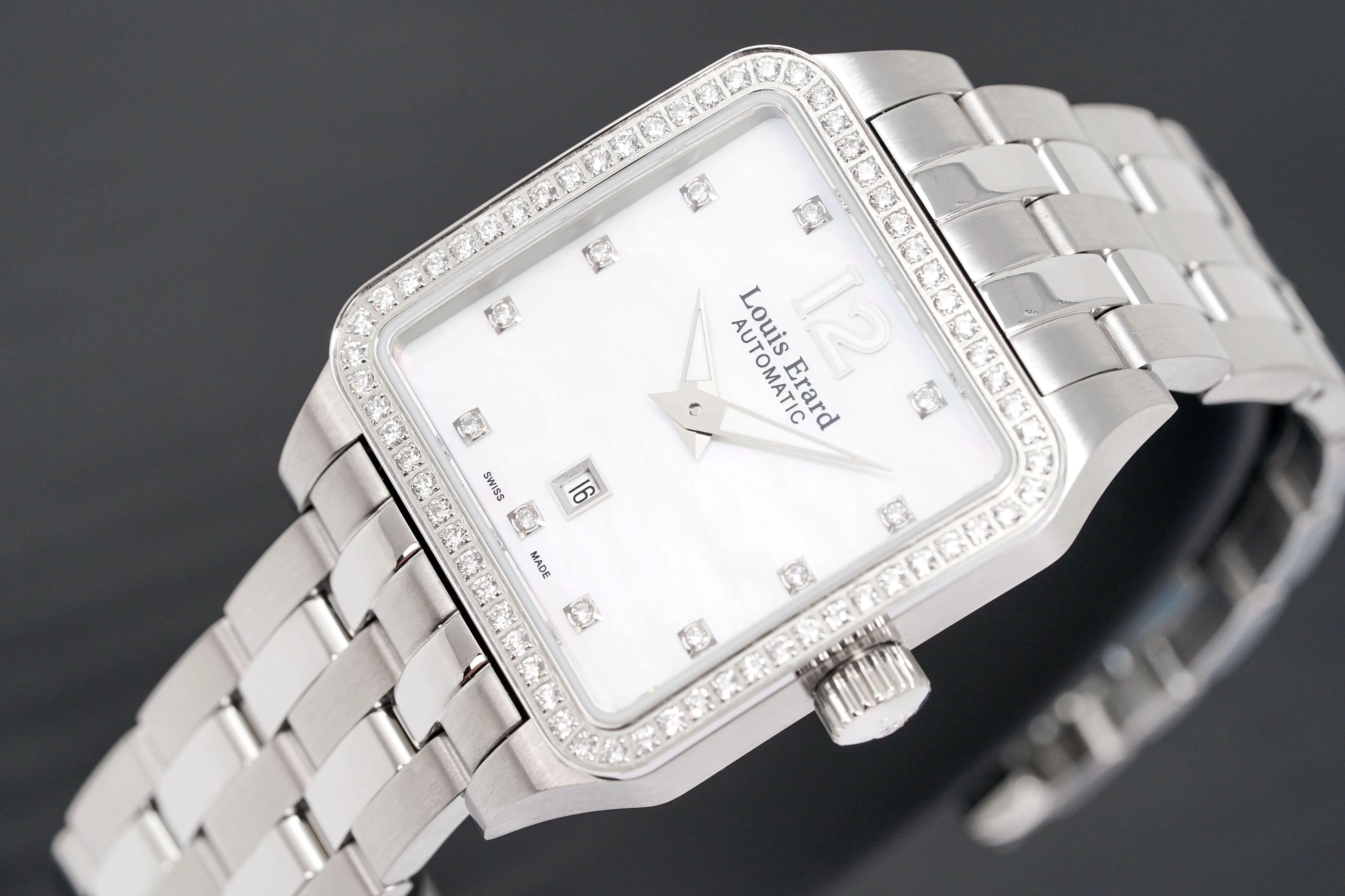 Louis Erard Watch Ladies Emotion Square Mother of Pearl Diamond 20700SE14.BMA18