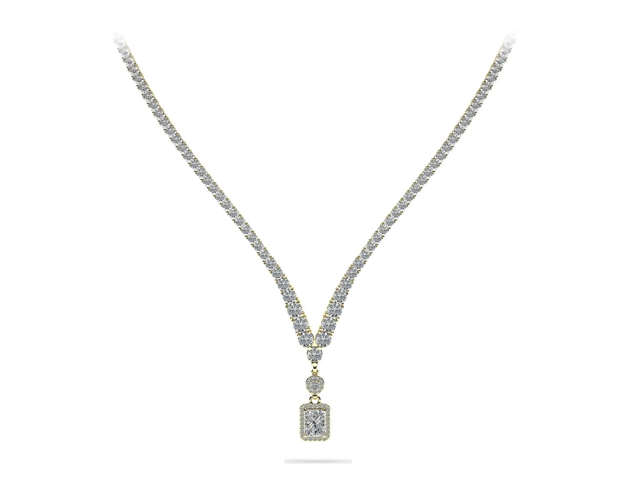 Love Spell Diamond Pendant 4 Prong V Diamond Necklace with 10.11 ct.(finished)