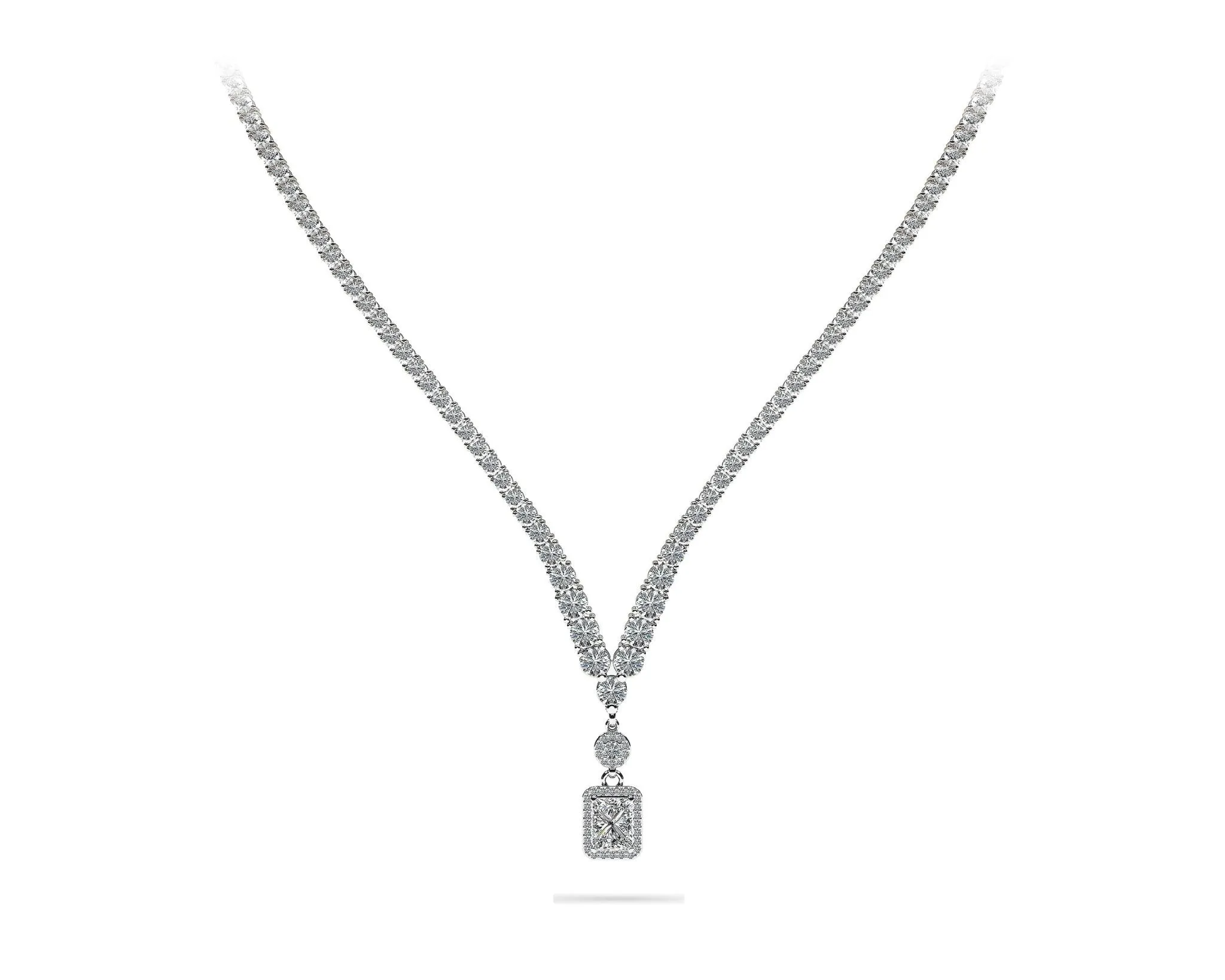 Love Spell Diamond Pendant 4 Prong V Diamond Necklace with 10.11 ct.(finished)
