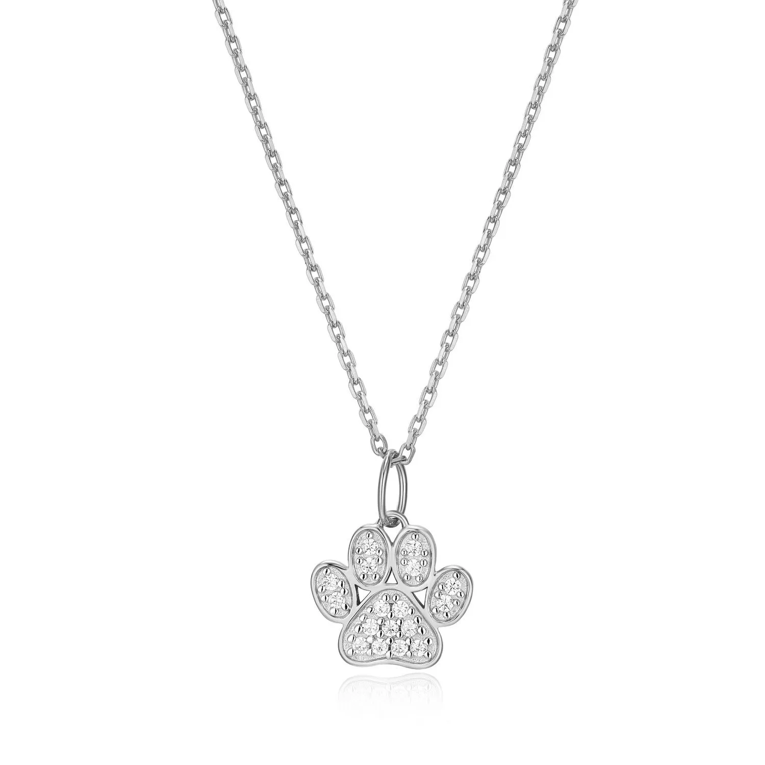 M by Monte Luna LG Diamond Paw Print Pendant Necklace in 18K Yellow Gold/Rhodium Plated Sterling Silver