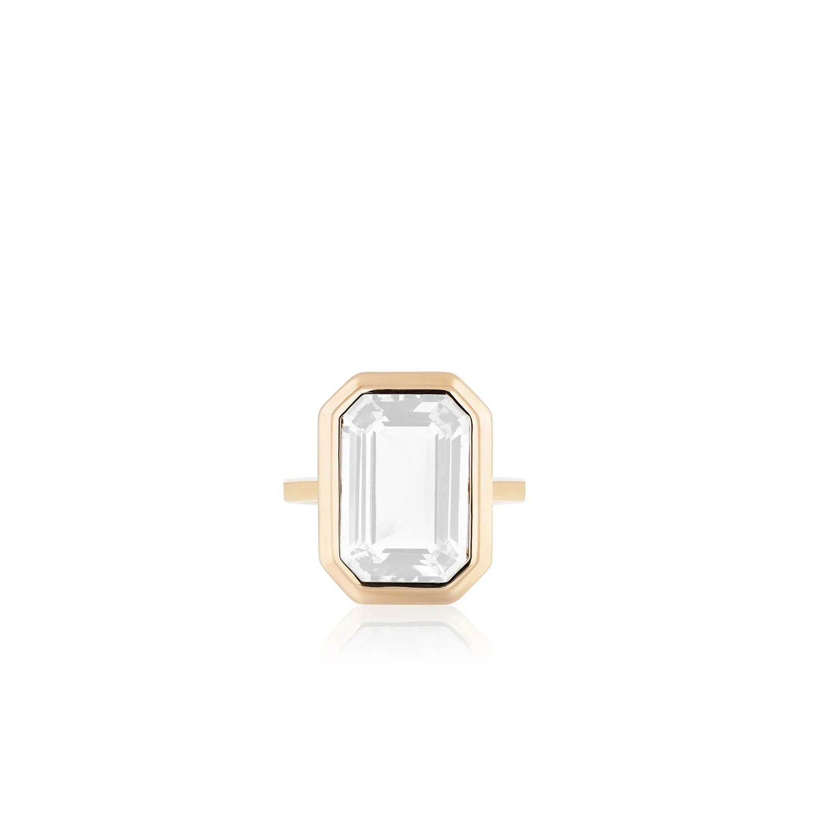 Manhattan Emerald Cut with Gold Frame Ring