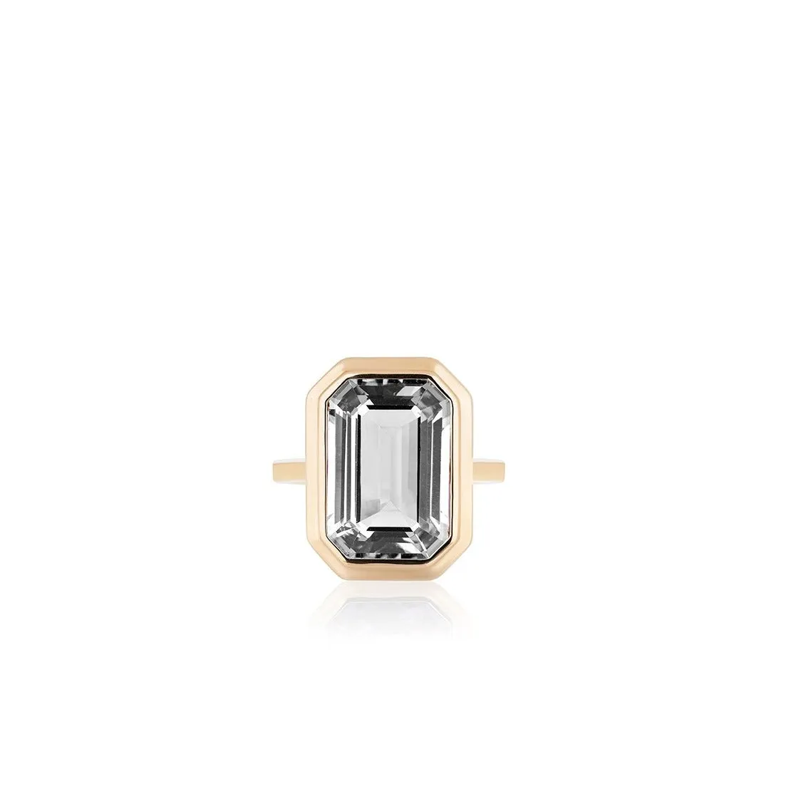 Manhattan Emerald Cut with Gold Frame Ring