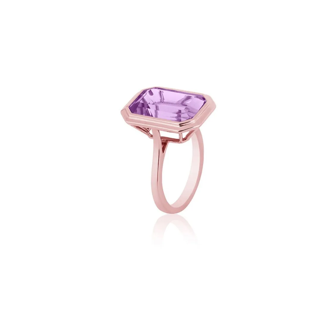 Manhattan Emerald Cut with Gold Frame Ring