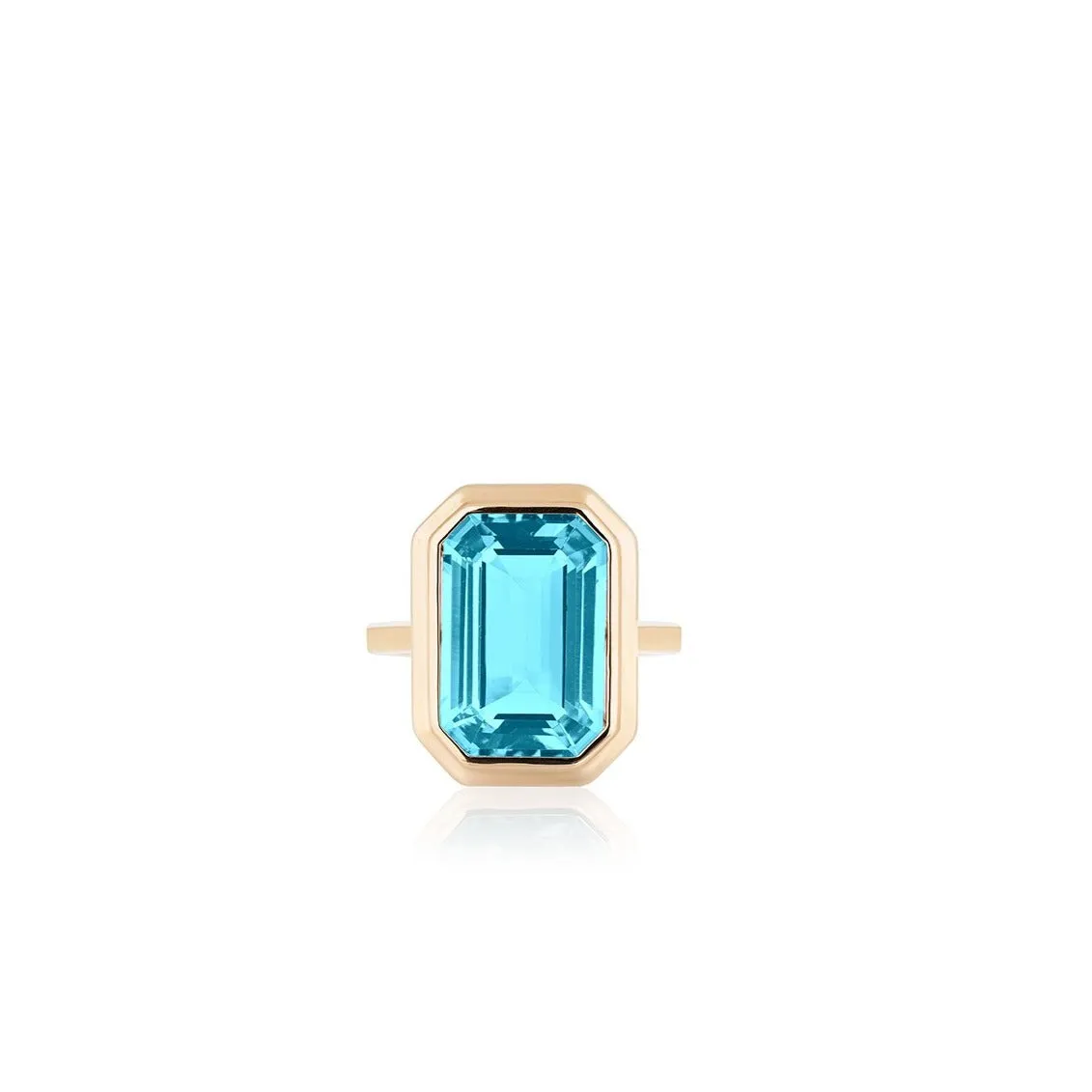 Manhattan Emerald Cut with Gold Frame Ring