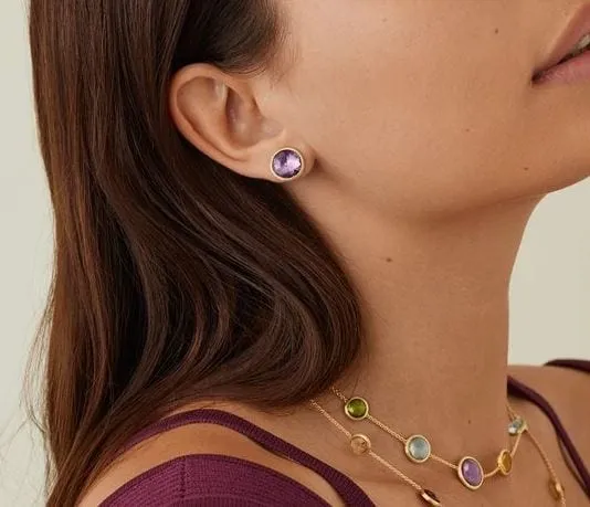 Marco Bicego 18K Yellow Gold Jaipur Amethyst Studs