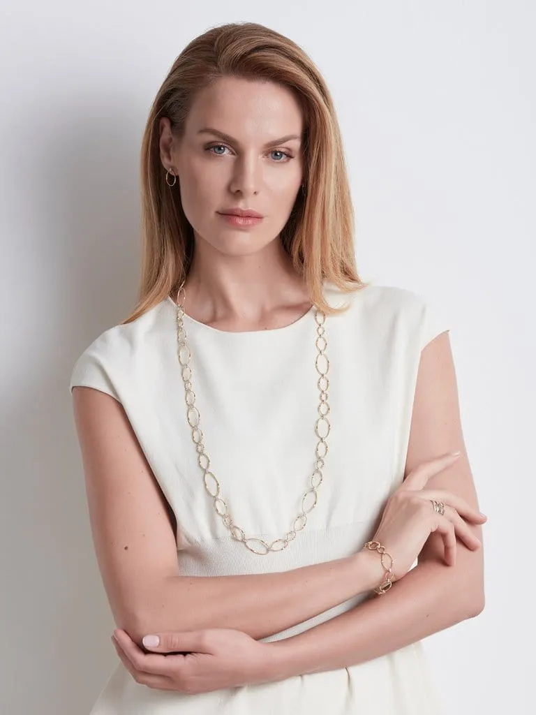 Marco Bicego 18K Yellow Gold Marrakech Onde Diamond Linky Bracelet