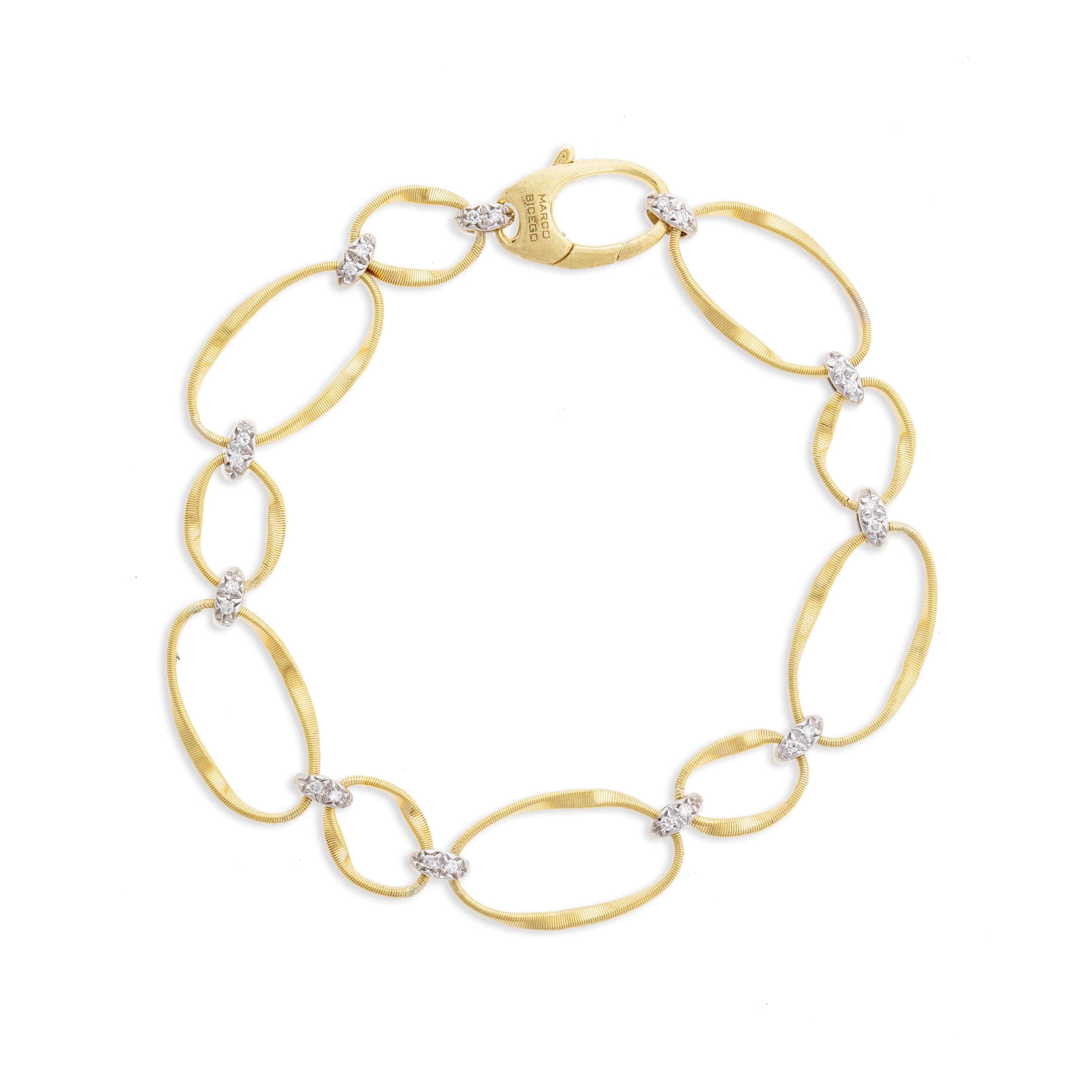 Marco Bicego 18K Yellow Gold Marrakech Onde Diamond Linky Bracelet