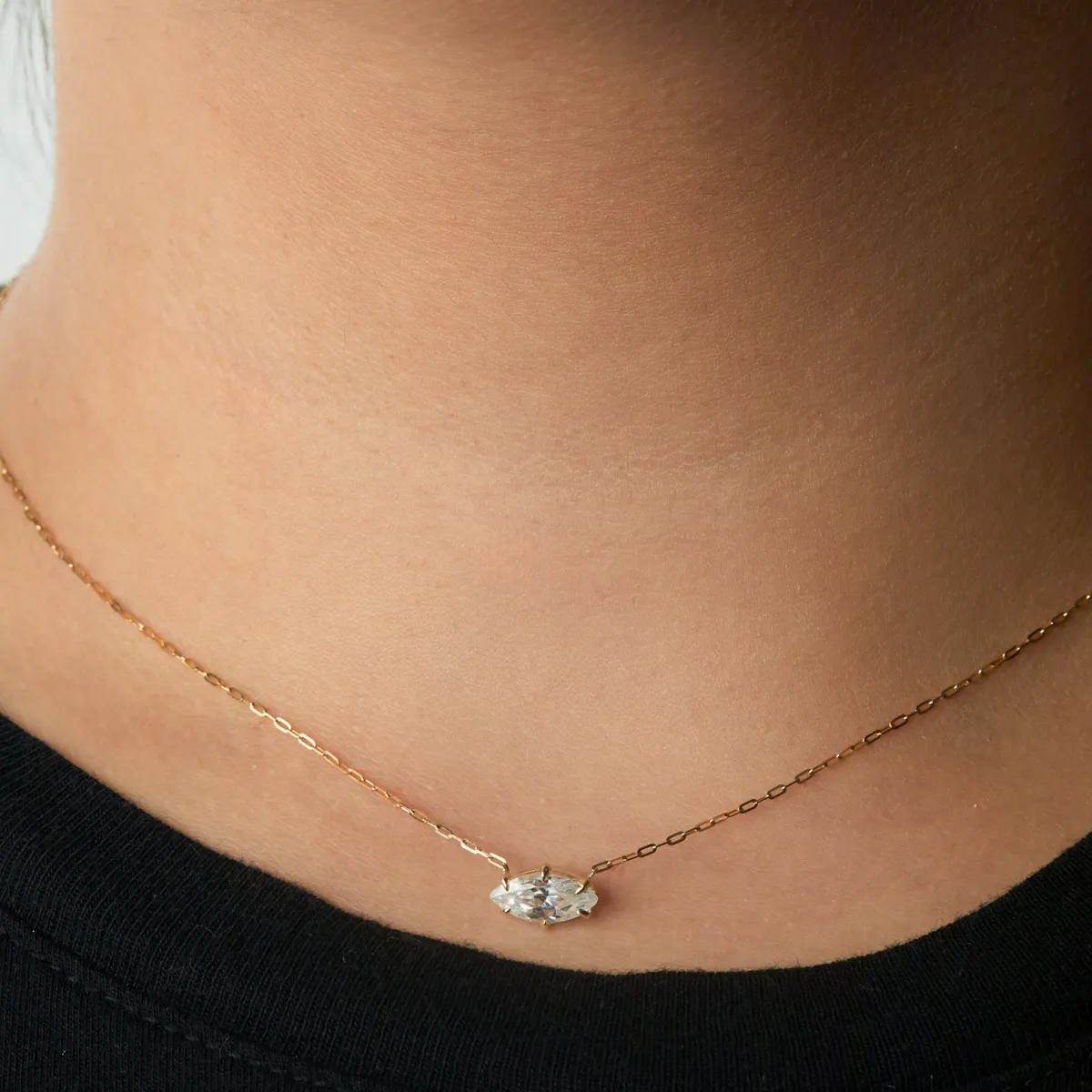 Marquise Diamond Solitaire Pendant