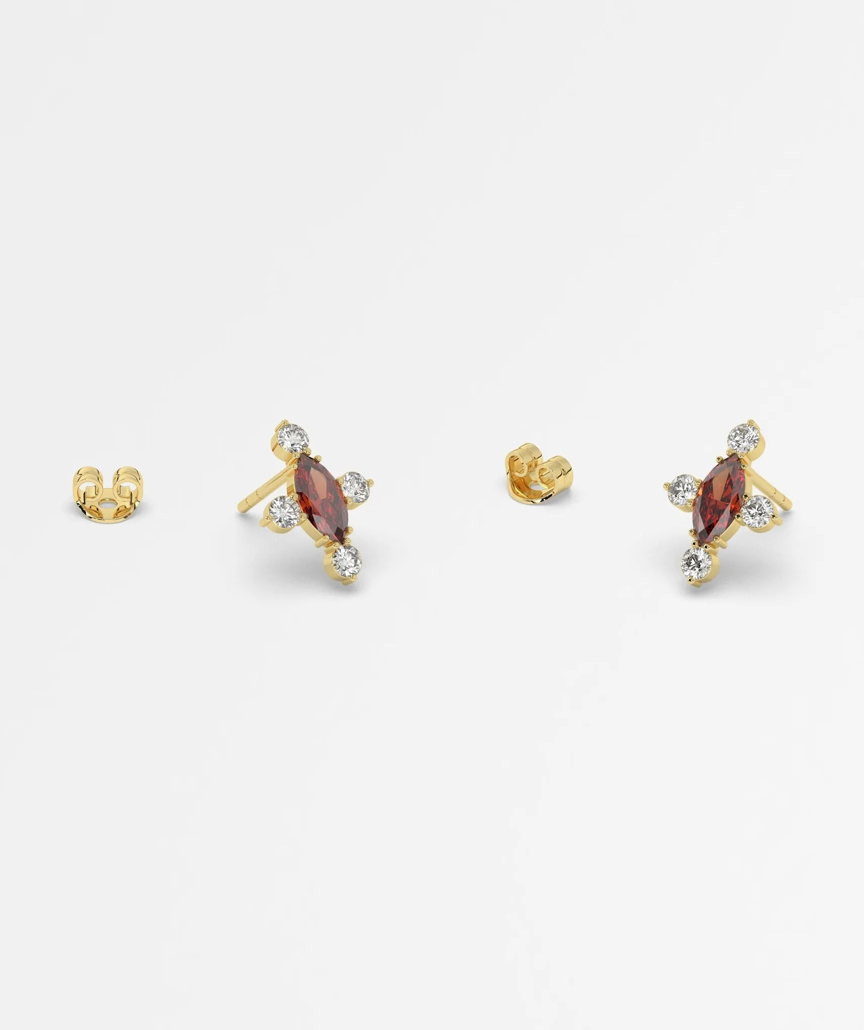 Marquise Garnet Cluster Earrings