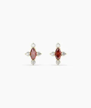 Marquise Garnet Cluster Earrings
