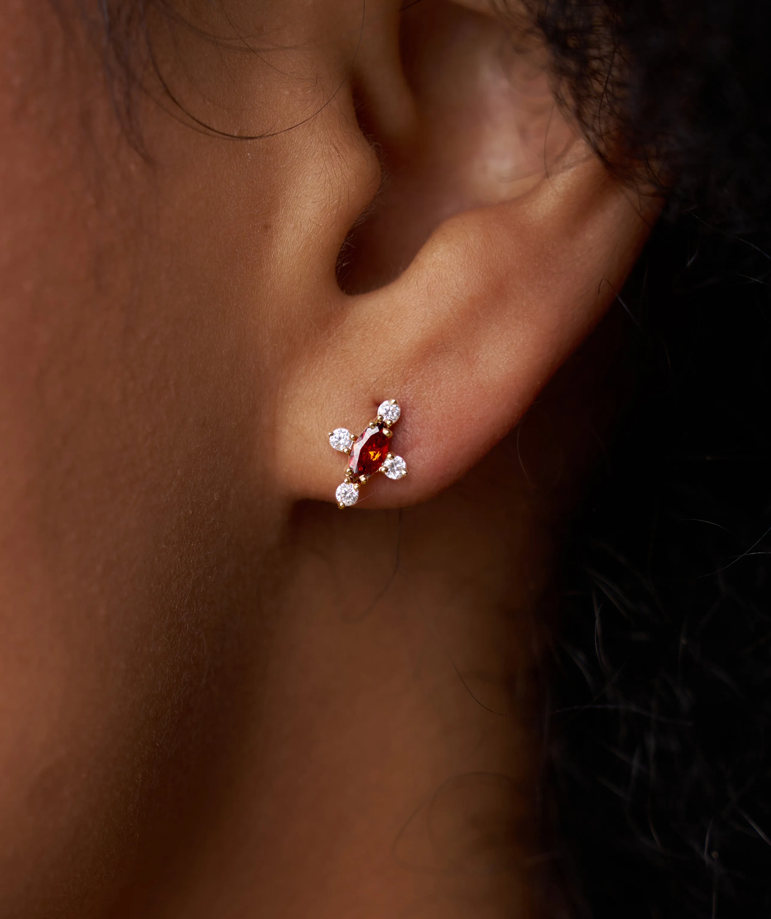 Marquise Garnet Cluster Earrings