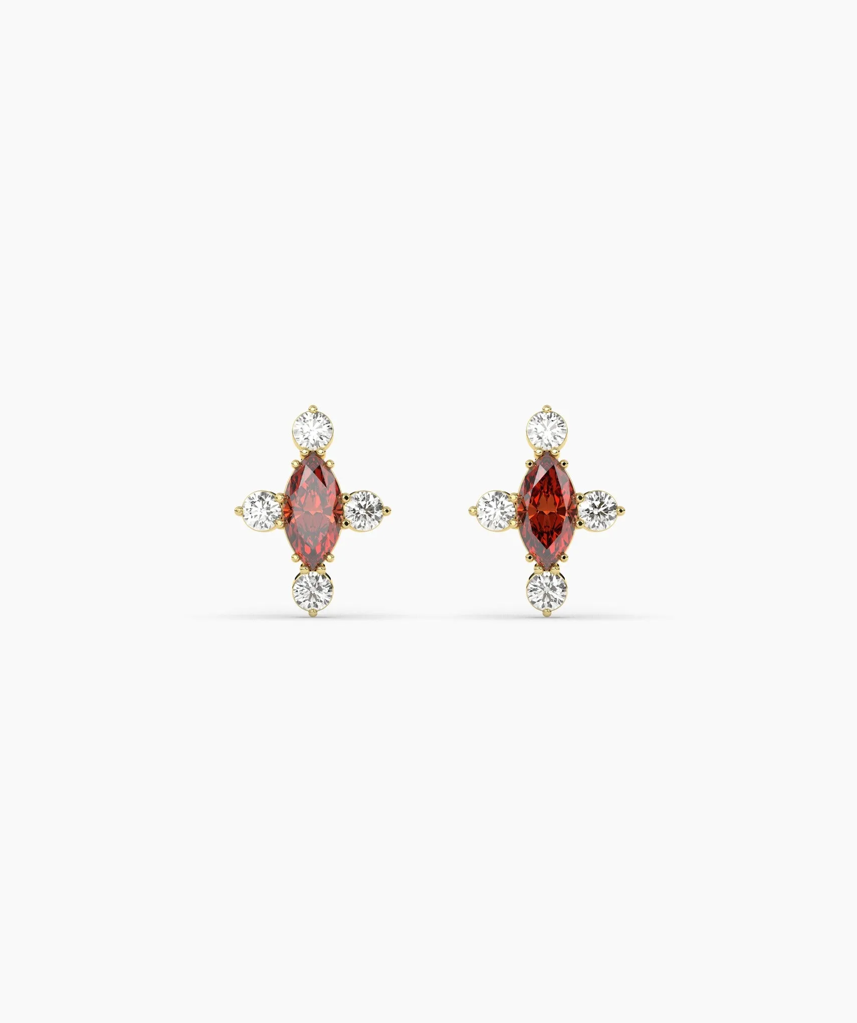 Marquise Garnet Cluster Earrings