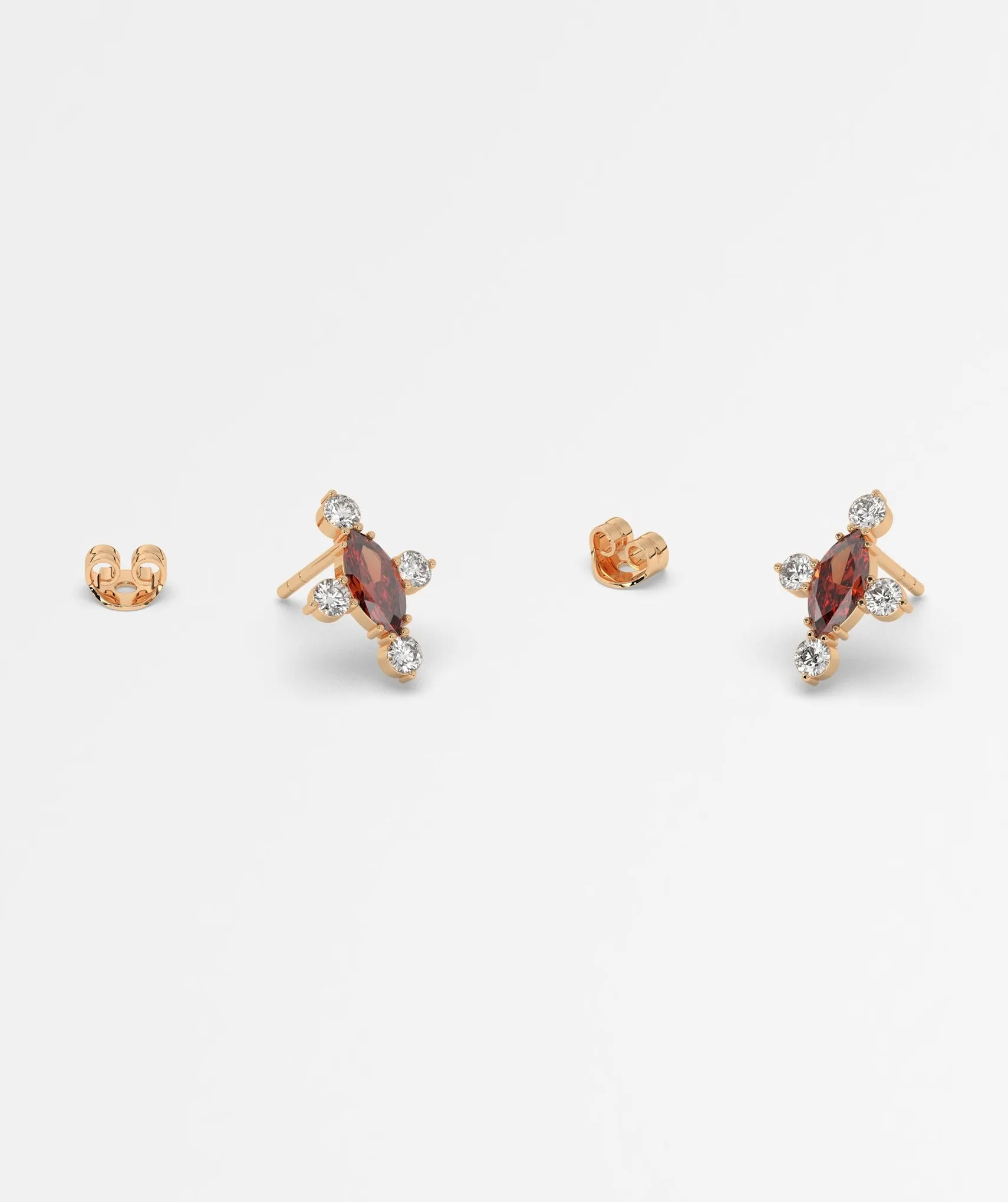 Marquise Garnet Cluster Earrings