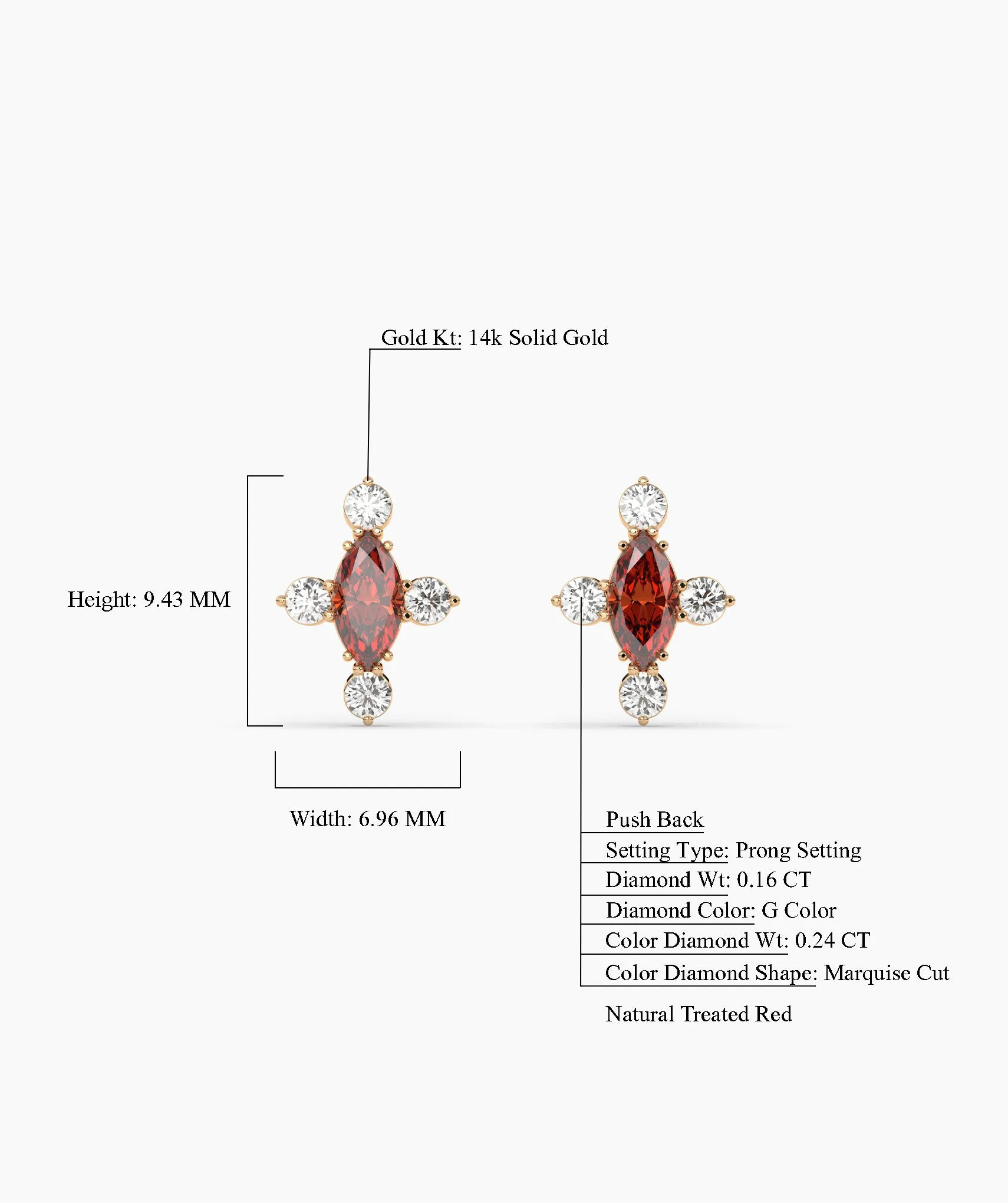 Marquise Garnet Cluster Earrings