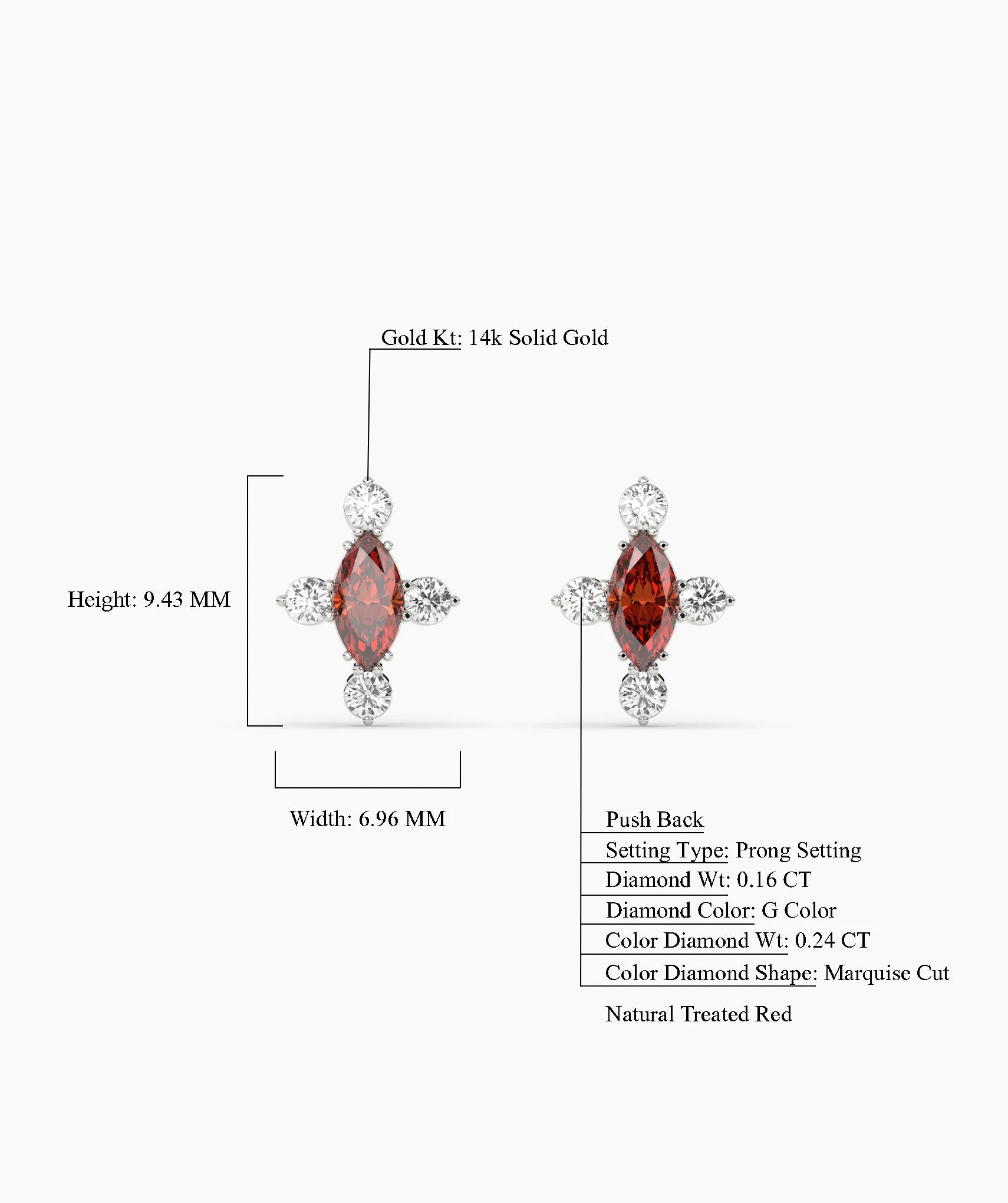 Marquise Garnet Cluster Earrings